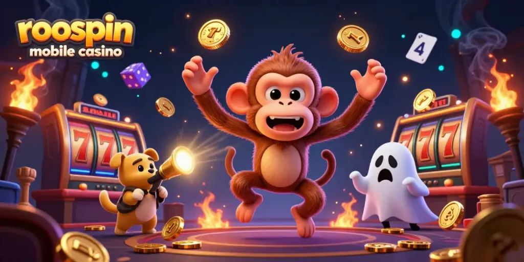 Experience the thrill of roospin mobile casino with lively characters and dynamic slot reels.