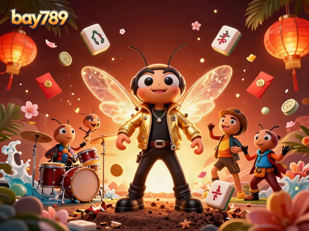 Play exciting games at bay789 as the rock star cicada, drummer beetle, and crickets create a lively casino atmosphere.