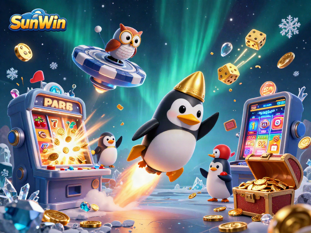 Experience thrilling wins at SunWin with golden penguins and jackpot explosions!
