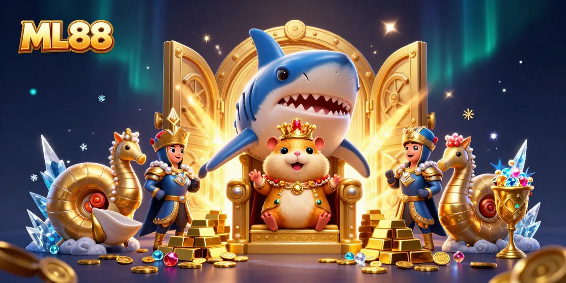 Win big with ML88 as the fearless hamster king rules the treasure-filled casino!