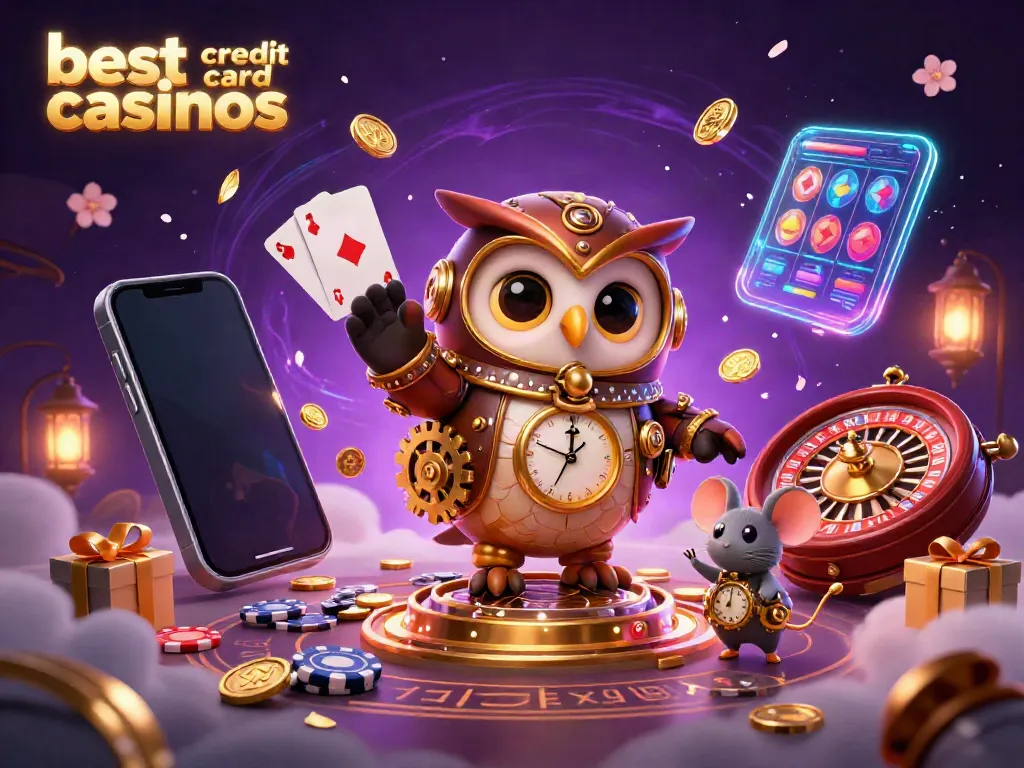 Experience the excitement of the best credit card casinos with a steampunk owl and futuristic games.