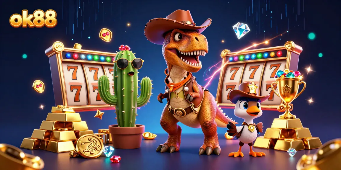 Experience thrilling gaming at ok88 with vibrant characters and casino treasures.