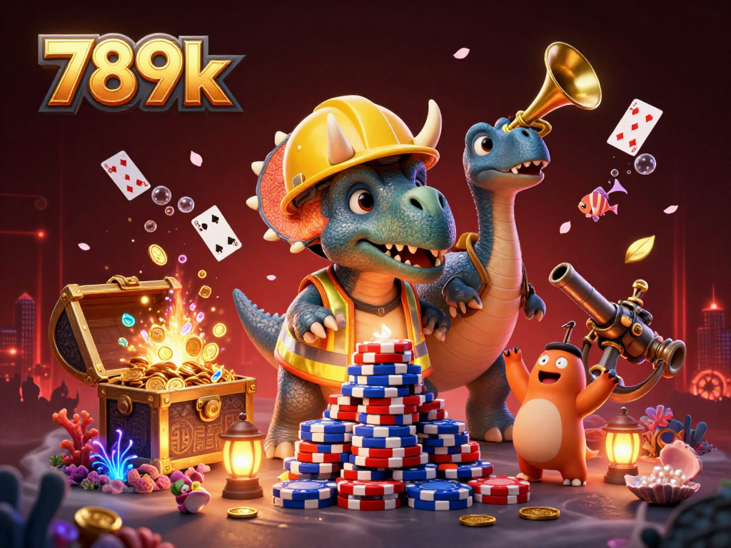 Experience the fun of 789k through a vibrant illustration with dynamic gambling elements