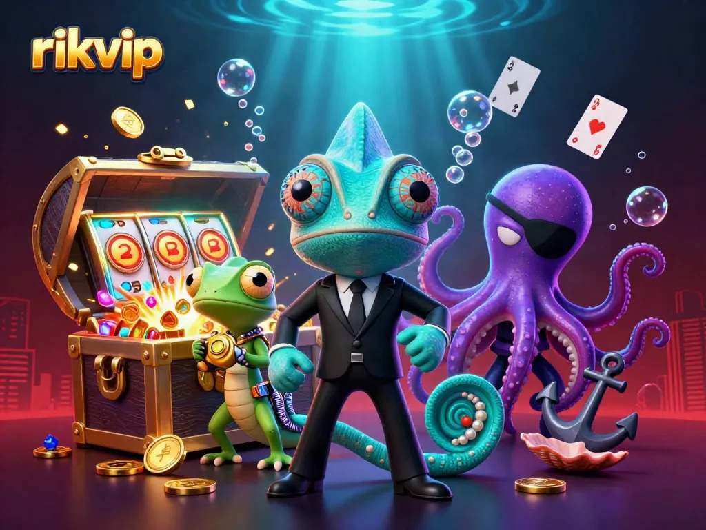 Experience thrilling gameplay with rikvip in this dynamic casino scene featuring colorful characters and elements.
