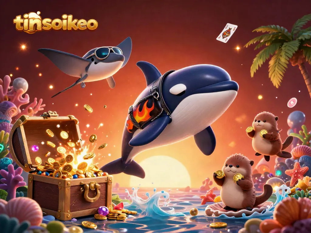 Experience thrilling bets with tinsoikeo in a vibrant underwater scene filled with sea creatures and treasures.
