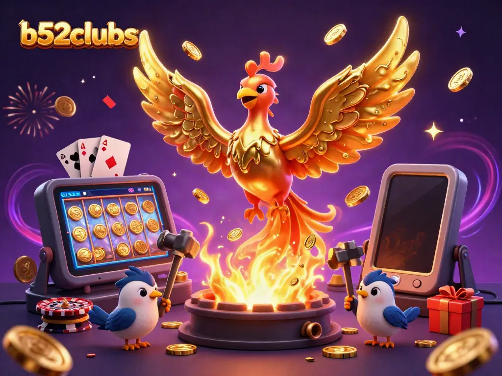 Engage with thrilling games at b52clubs, featuring phoenix and casino elements in 3D.