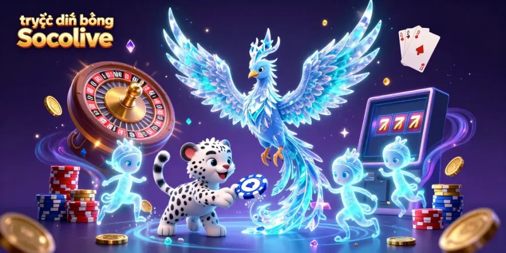 Engage with trực tiếp bóng đá Socolive as a vibrant ice phoenix and playful snow leopard enhance the casino scene.