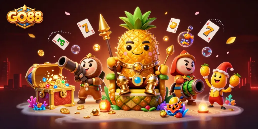 Play casino games at GO88 with vibrant characters and immersive visuals.