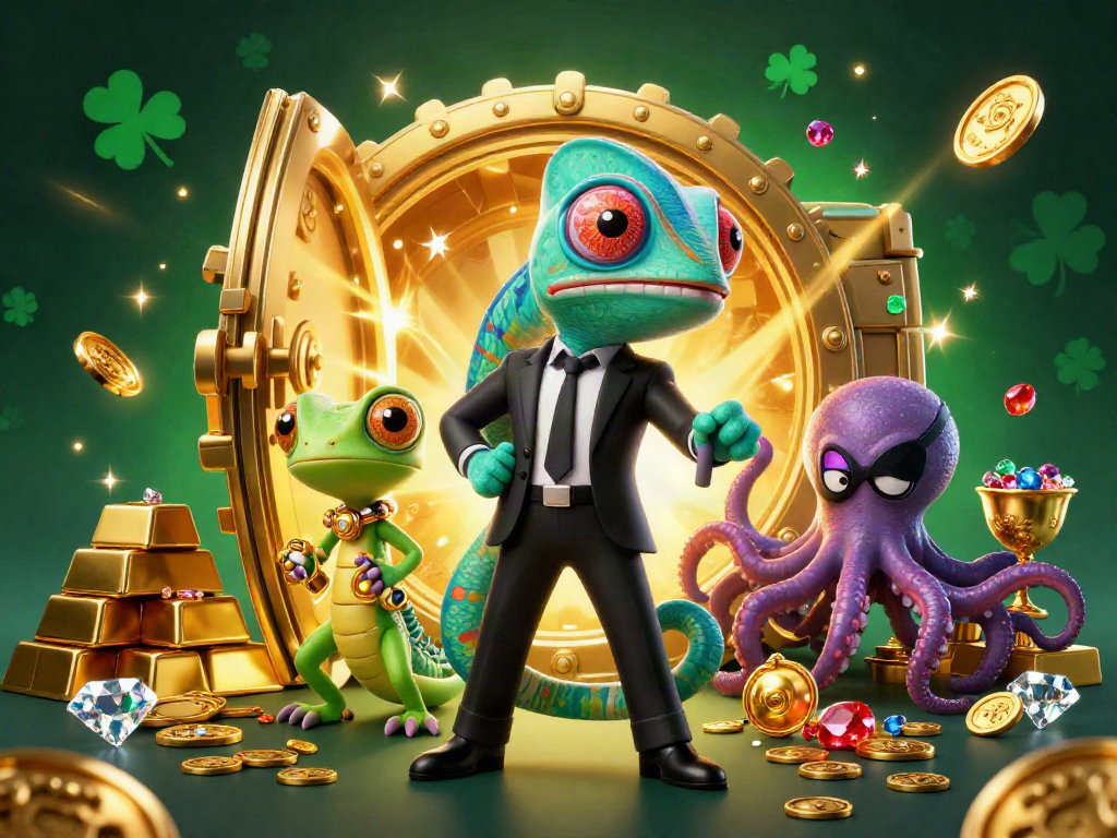 Experience exciting gambling at 23Win with vibrant characters and gold treasures in a 3D scene.