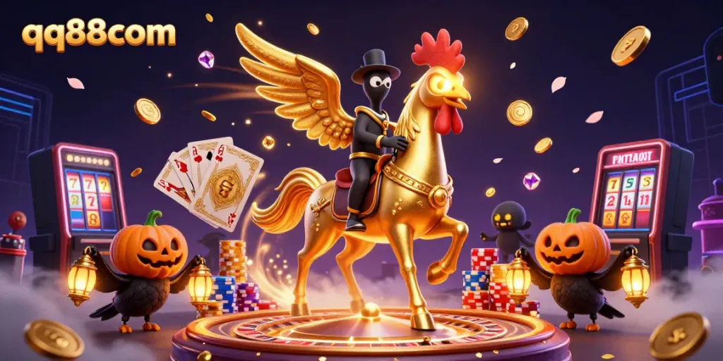 Experience thrilling gameplay at qq88com with enchanting 3D digital art showcasing vibrant casino action.