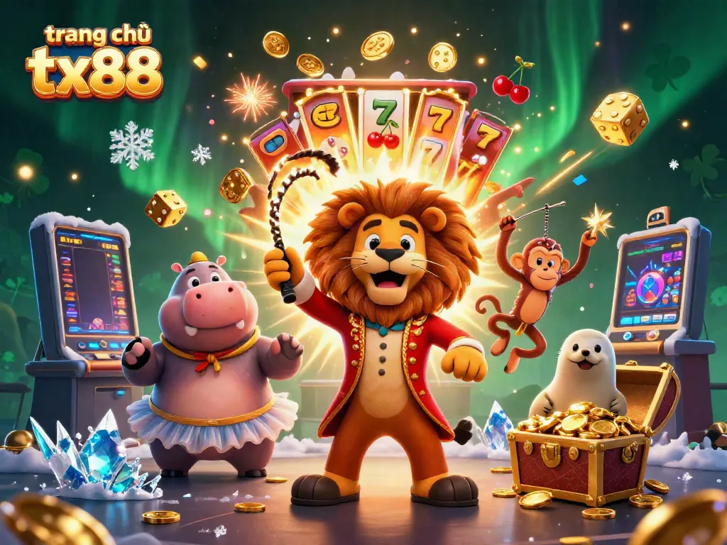 Engage in thrilling experiences at trang chủ tx88 with a vibrant circus-themed casino atmosphere.