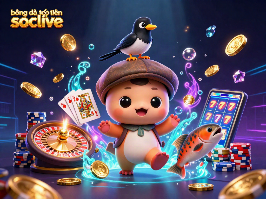 Bóng đá trực tuyến socolive brings excitement to players with animated characters and casino-themed elements
