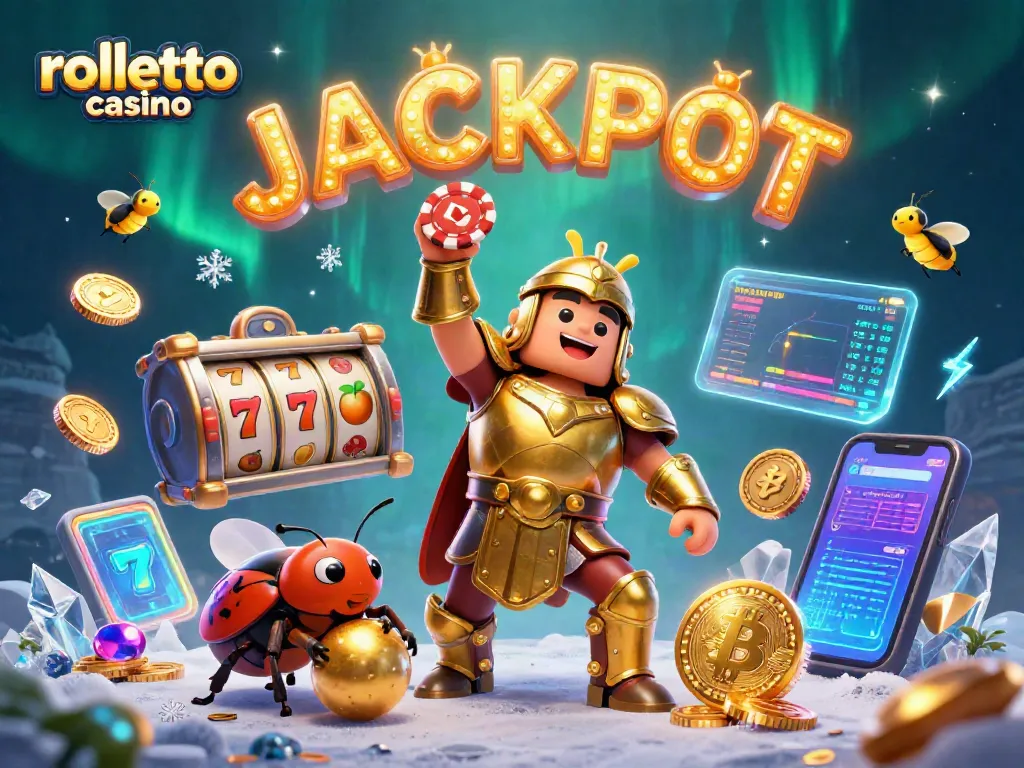 Engage with rolletto casino through an exciting 3D illustration highlighting victory in gaming.