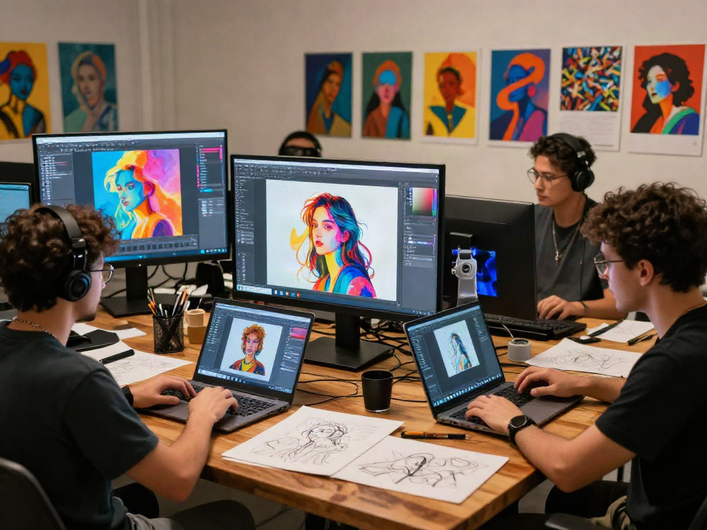Create digital nsfw ai art in a collaborative studio environment.
