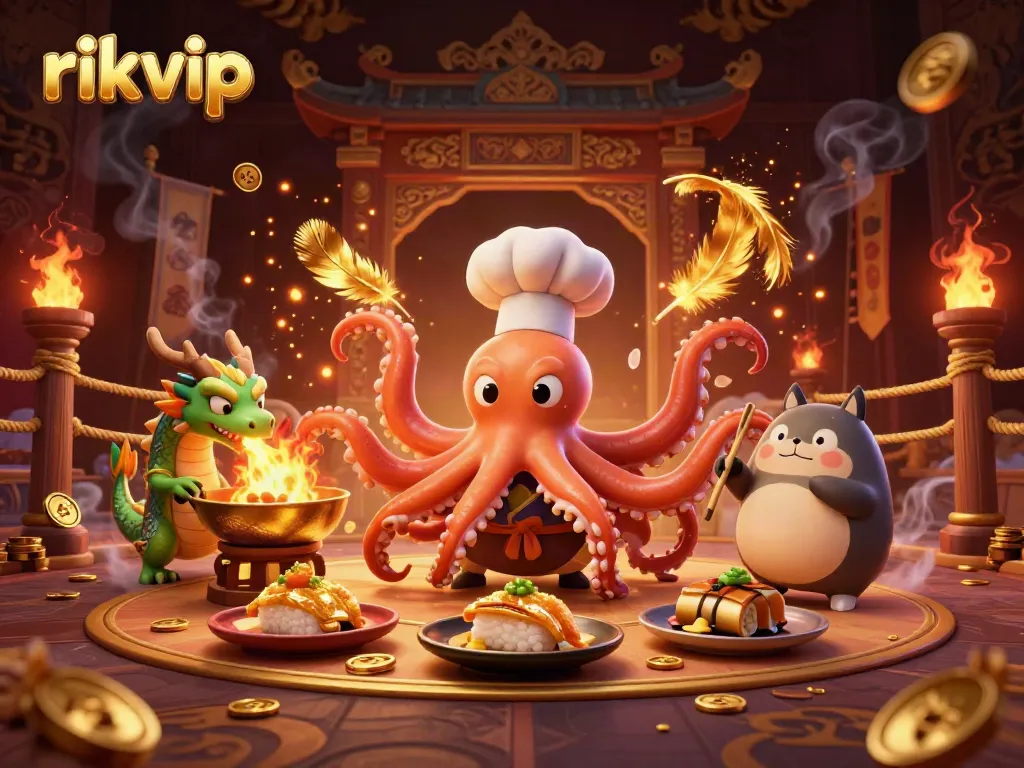 Experience spectacular gaming adventure at rikvip with vibrant, dynamic casino illustration.