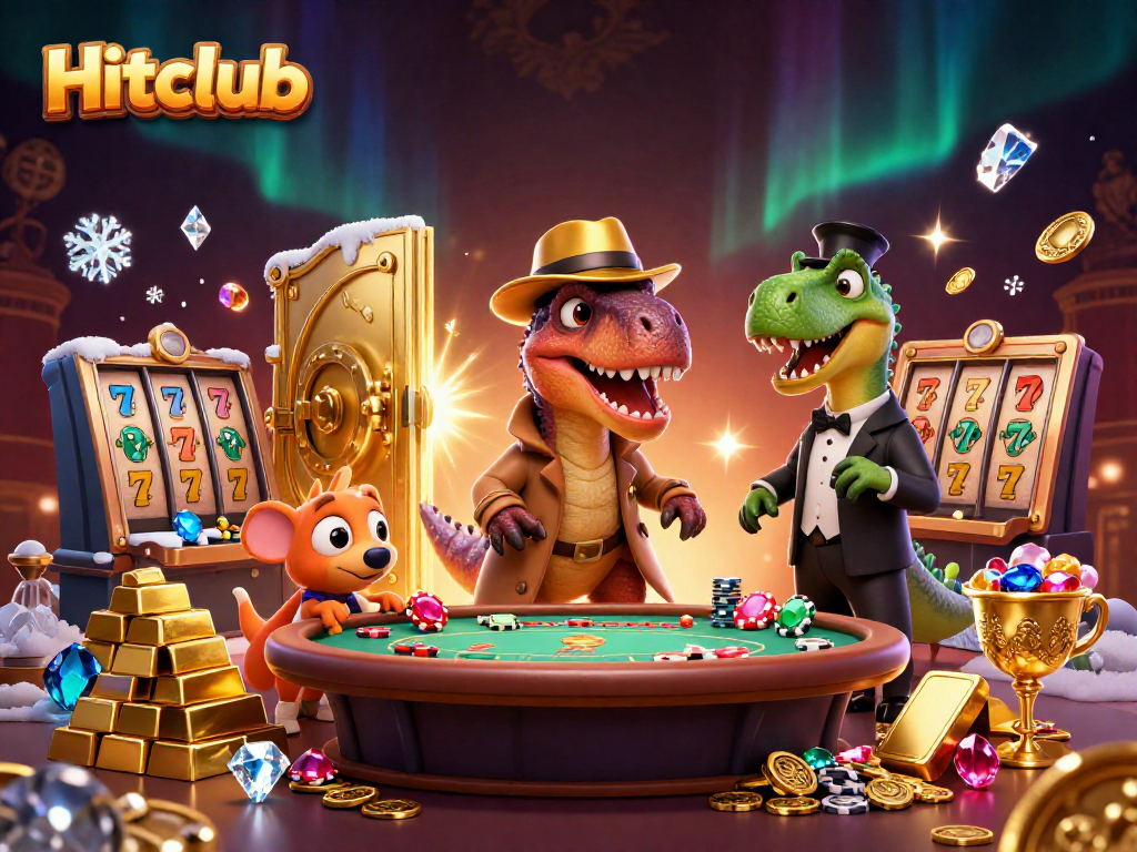 Experience thrilling action at Hitclub with a clever velociraptor card counter at the blackjack table.