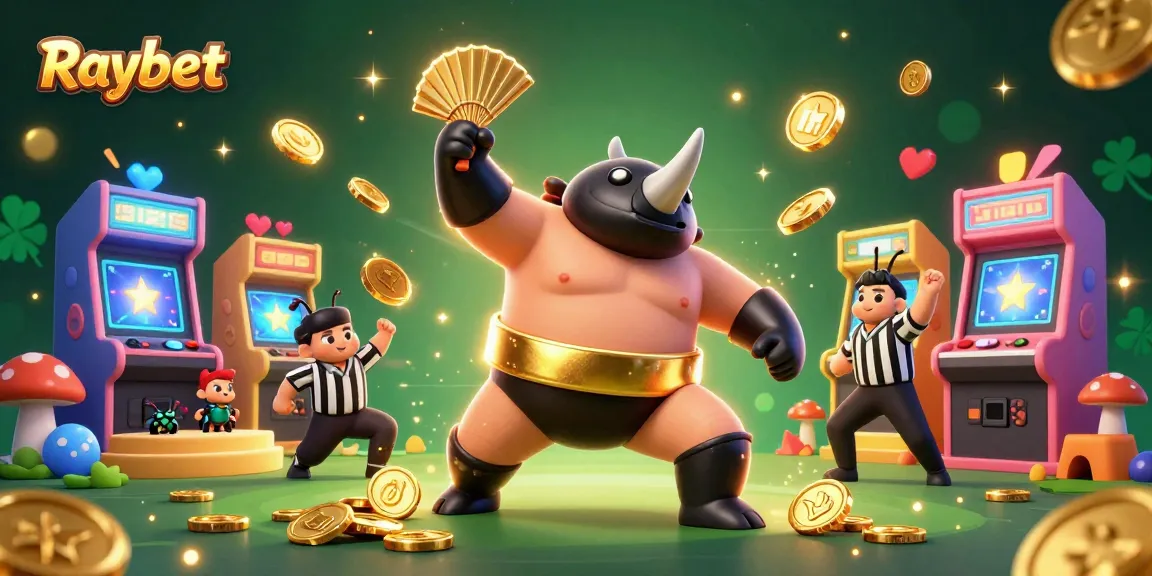 Experience exciting wins at Raybet with a colorful casino scene featuring dynamic game elements.