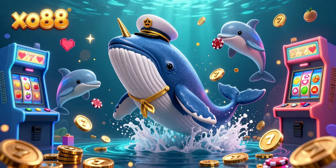 Engage with xo88 in an exciting underwater casino scene featuring playful characters and vibrant game elements.