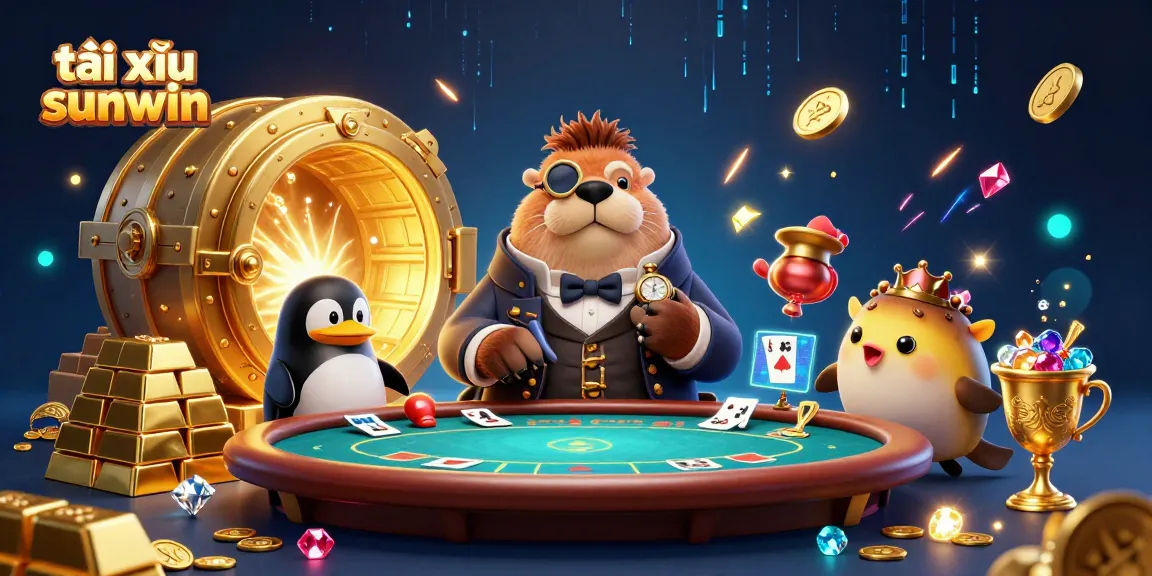 Win big with tài xỉu sunwin at a vibrant underwater casino scene featuring animated characters.