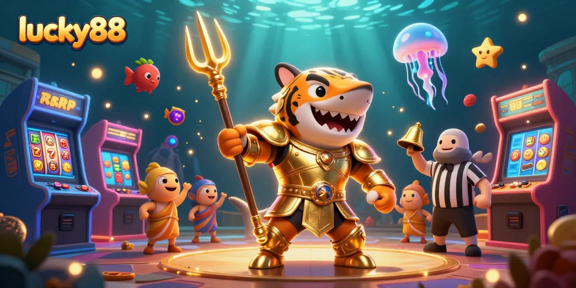Experience the excitement of lucky88 with a detailed underwater casino scene filled with vibrant gaming elements.