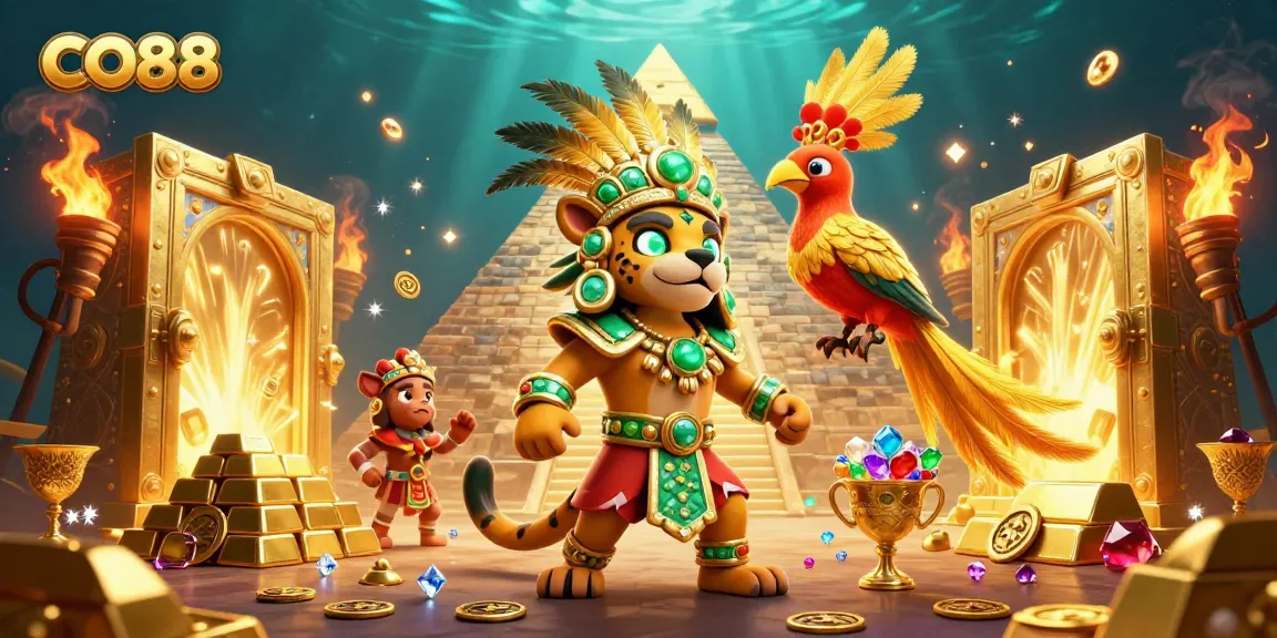 Experience thrilling CO88 action with a dazzling treasure vault and vibrant characters.
