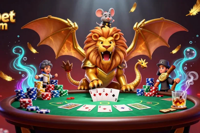 Experience thrilling poker games with Fabet com's 3D chimera creature and dynamic casino elements.