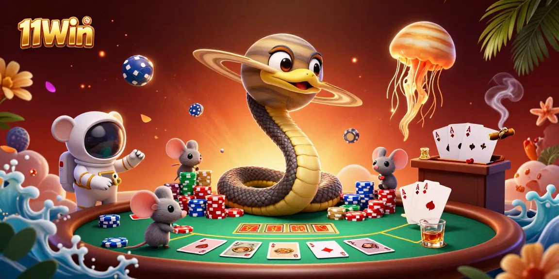Place bets with the astronaut mice in the captivating 11Win cosmic casino scene!