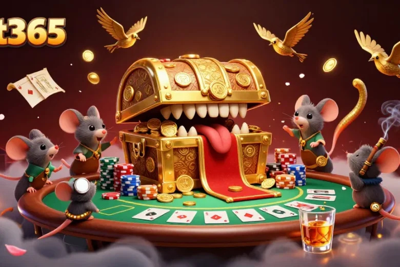 Experience the thrill of betting with bet365 in this dynamic casino scene featuring poker elements.