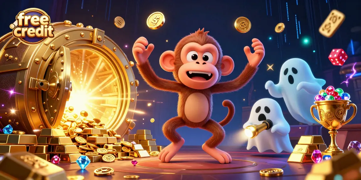 Win free credit while exploring a haunted casino with mischievous characters and treasures.