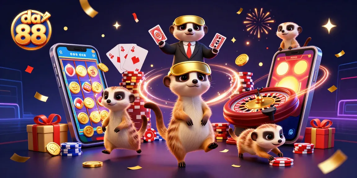 Experience thrilling wins with da 88 as meerkats orchestrate a lively casino scene.