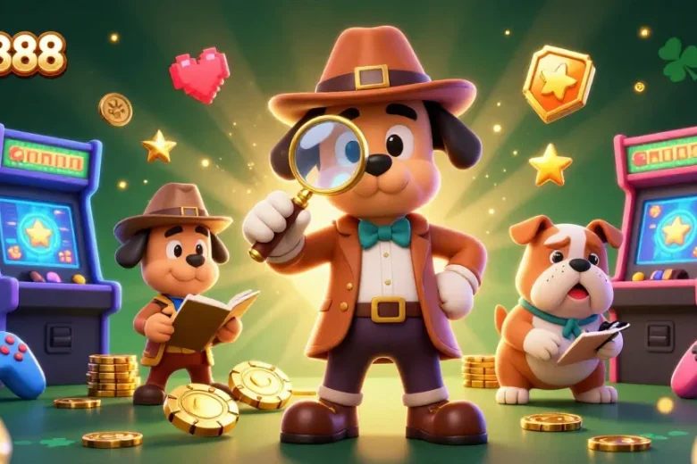 Experience red888's exciting casino adventures with a detective bloodhound and treasures!