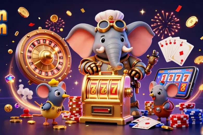 Spin and win with Sun Win at the immersive 3D casino filled with vibrant game elements and action.