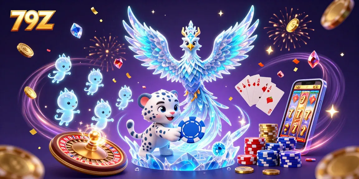 Experience excitement with the 79Z casino illustration featuring 3D fantasy characters and vibrant game elements.