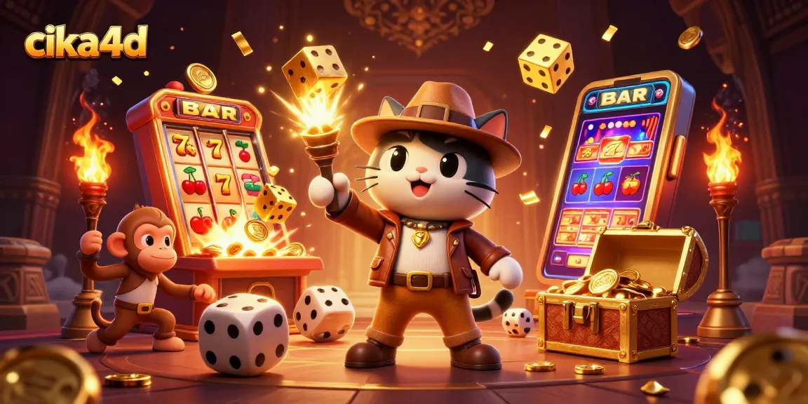 Join cika4d for an exciting casino adventure with a cat archaeologist, treasure and vibrant games