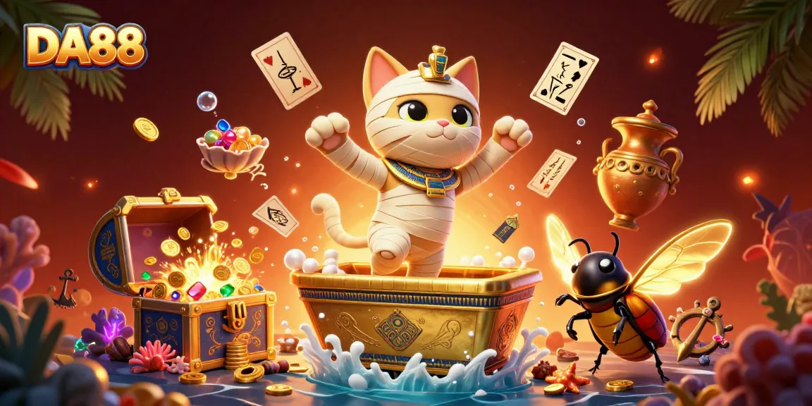 Experience the thrilling DA88 gaming adventure with vibrant treasures and lively animation.