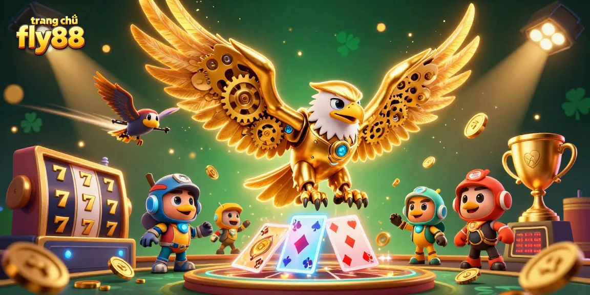 Engage with thrilling gaming action at trang chủ fly88, featuring vibrant casino aesthetics and dynamic characters.