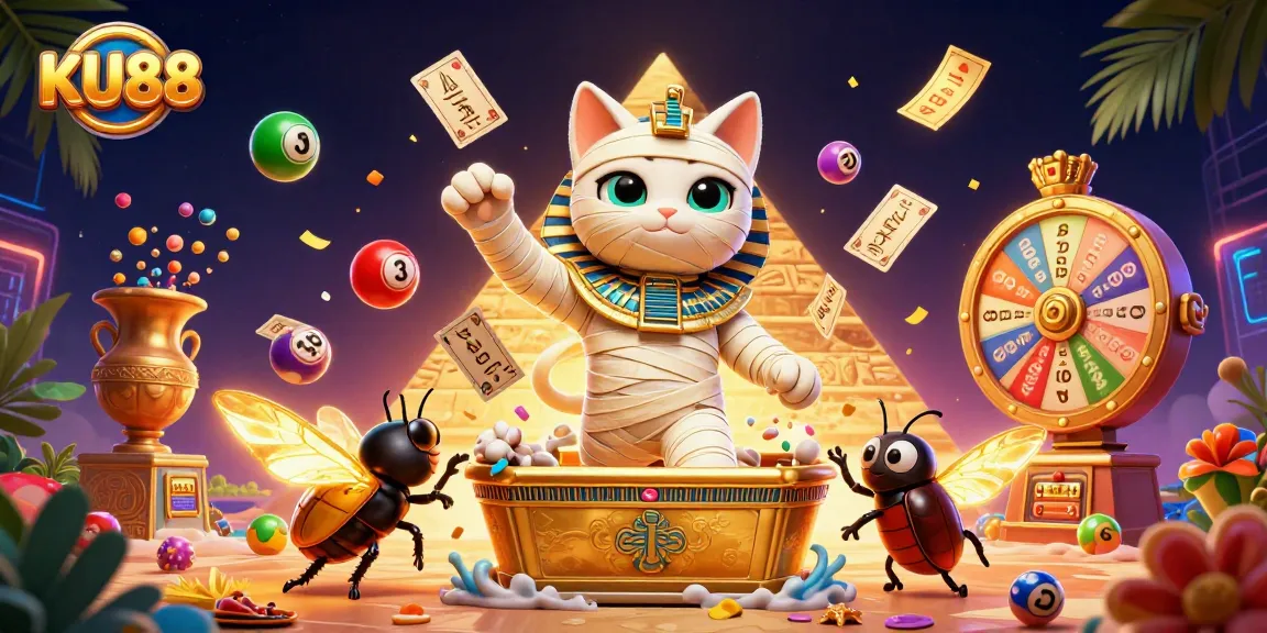 Experience the excitement of KU88 with a vibrant 3D illustration of online gaming features.
